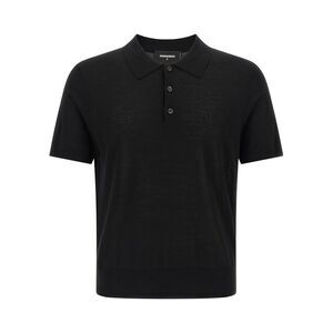 Dsquared² Black Wool Polo Men's Shirt